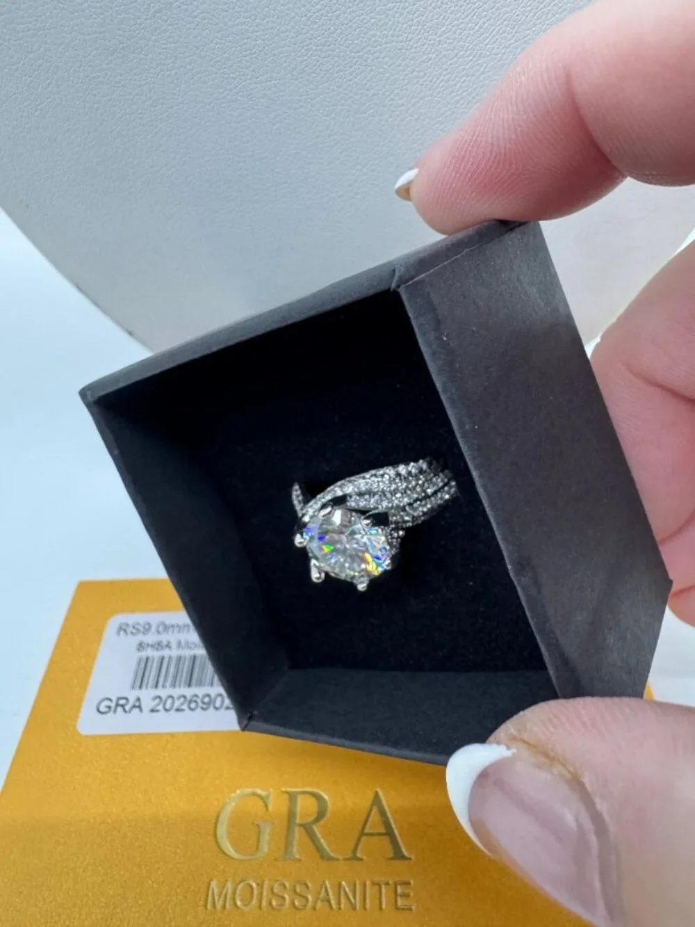 GRA moissanite ring